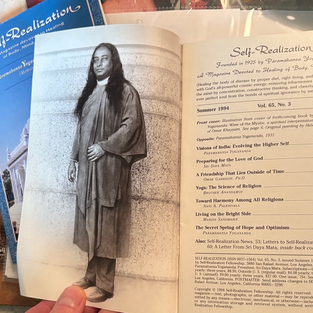 Self-Realization Fellowship Magazines. Vintage. Summer 94 & S. 95 editions